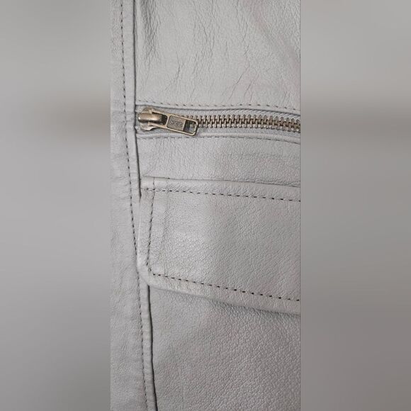 Metro Style Genuine Leather Women's Grey Jacket EUC 20/US Large - Picture 4 of 10